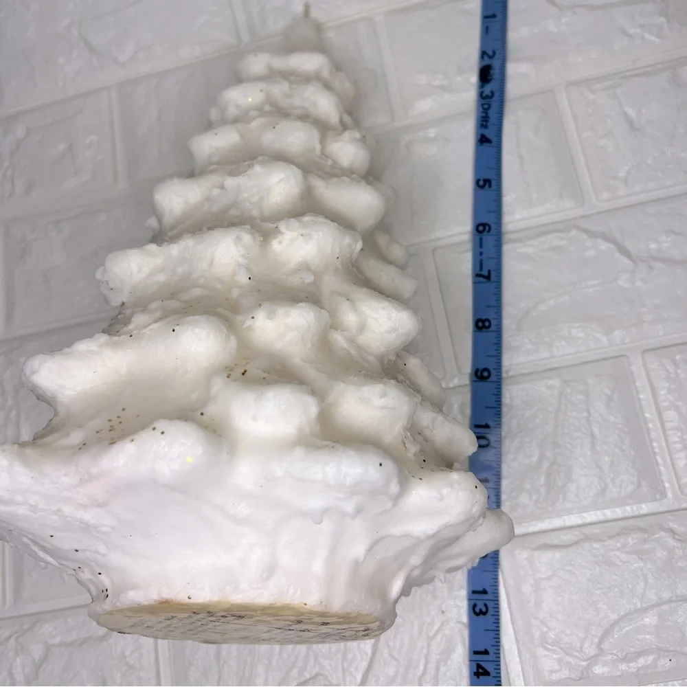 4lb Christmas Tree Candle Colonial Candle of Cape Cod Creamy White Glitter